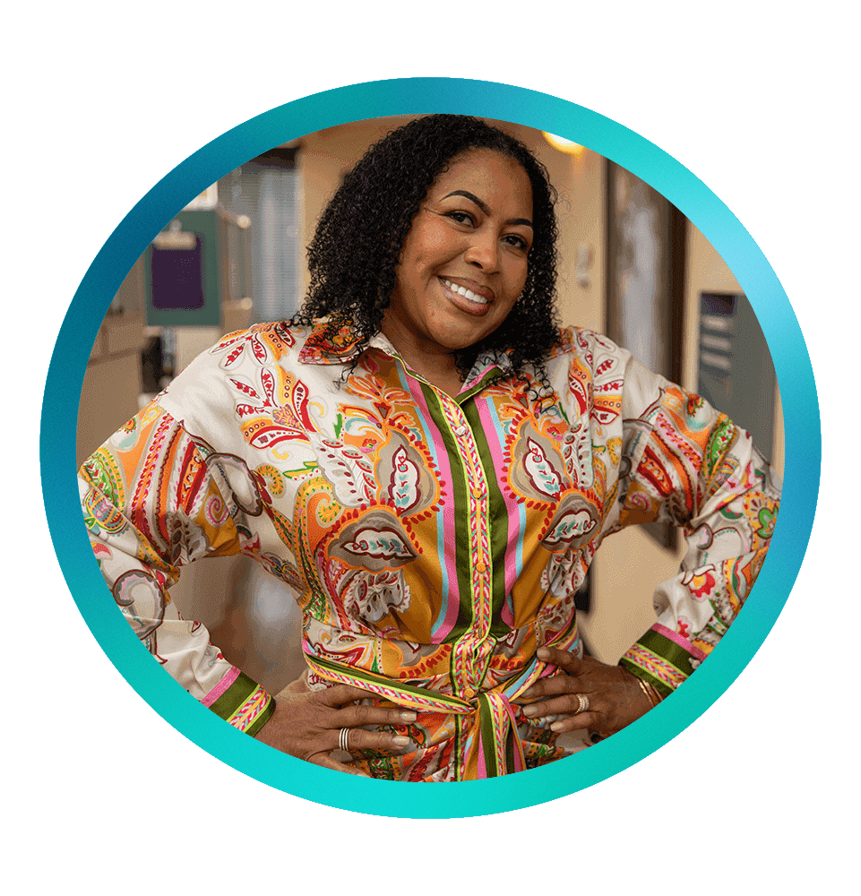 headshot of patient smiling brightly