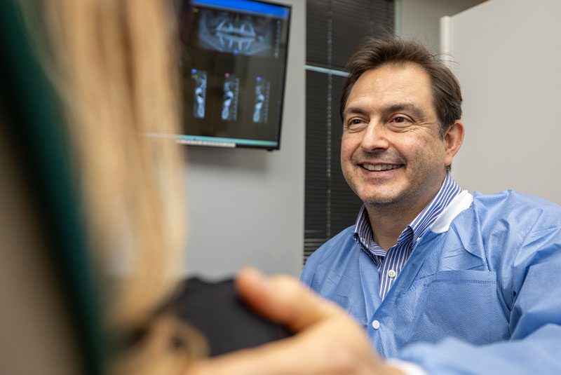 doctor consultation patient during their dental treatment